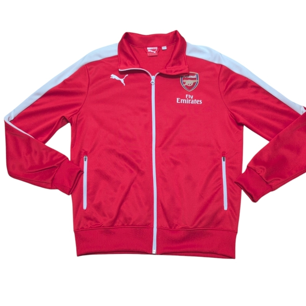 Arsenal FC Zip Up Lightweight Jacket Mens Size Medium‎ Puma Classic Red Arsenal